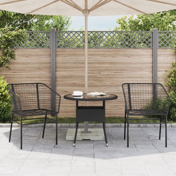 vidaXL Chaises de jardin lot de 2 Noir R&eacute;sine tress&eacute;e