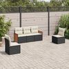 vidaXL Salon de jardin 5 pcs avec coussins noir r&eacute;sine tress&eacute;e