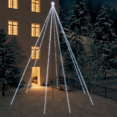 vidaXL Lumières d'arbre de Noël int/ext 1300 LED blanc froid 8 m