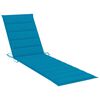 vidaXL Chaises longues lot de 2 avec coussin bleu Bois de teck solide