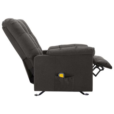 vidaXL Fauteuil de massage inclinable Gris foncé Tissu