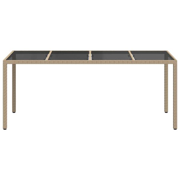 vidaXL Table de jardin pour repas Beige 190 x 90 x 75 cm Poly rotin