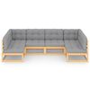 vidaXL Salon de jardin 6 pcs avec coussins Bois de pin massif