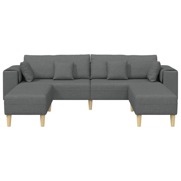 vidaXL Sofa en tissu avec coussin Gris foncé 208 cm tissu