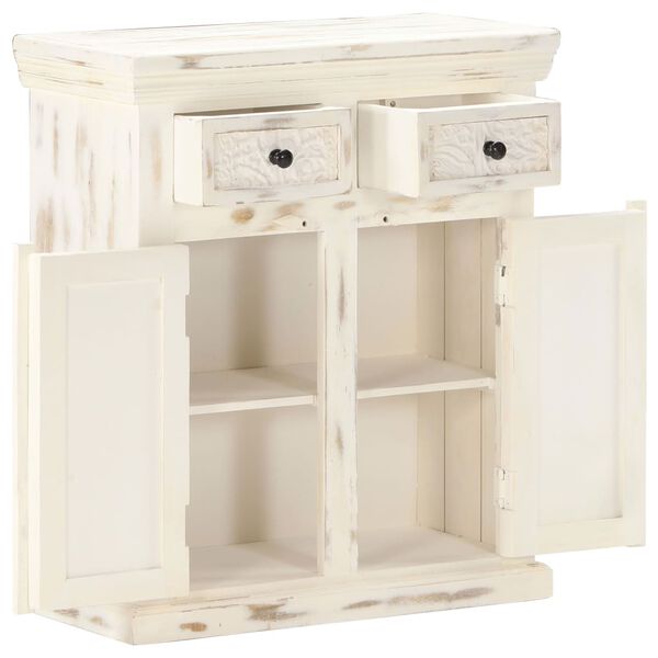 vidaXL Buffet Blanc 65x30x75 cm Bois de manguier massif