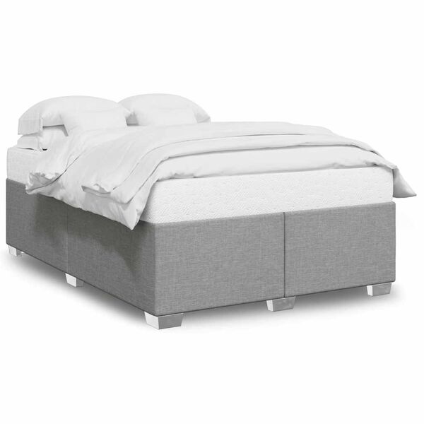 vidaXL Cadre de lit sans matelas gris clair tissu