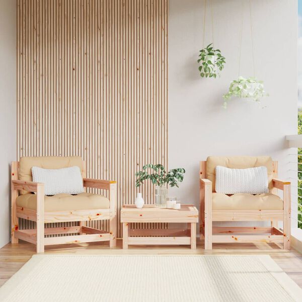 vidaXL Chaises de jardin lot de 2 bois massif de pin