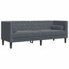 vidaXL Ensemble de canapé Chesterfield et traversins 2 pcs gris foncé