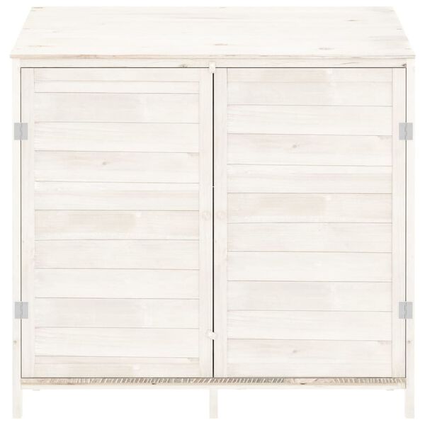 vidaXL Remise de jardin Blanc 102x52x112 cm Bois de sapin solide