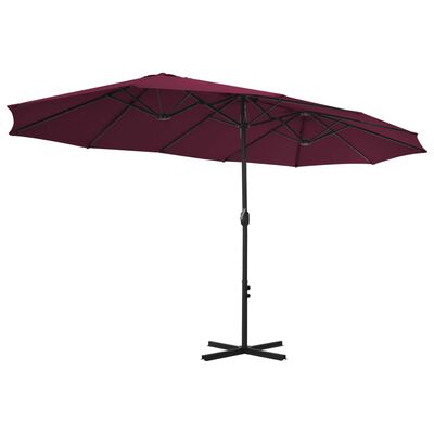 vidaXL Parasol d'extérieur avec mât en aluminium rouge bordeaux