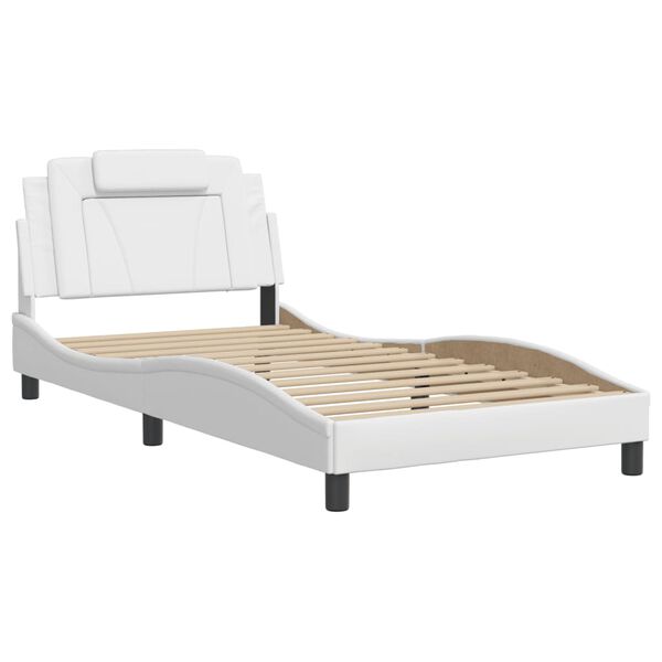 vidaXL Cadre de lit Viana avec LED sans matelas blanc 100x190 cm