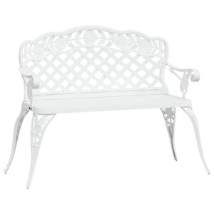 vidaXL Banc de jardin 108 cm Aluminium coul&eacute; Blanc