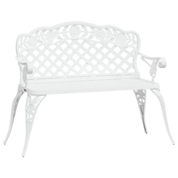 vidaXL Banc de jardin 108 cm Aluminium coul&eacute; Blanc
