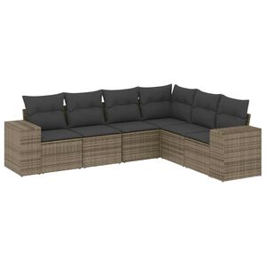 vidaXL Salon de jardin 6 pcs avec coussins gris r&eacute;sine tress&eacute;e