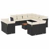 vidaXL Salon de jardin 12 pcs avec coussins noir r&eacute;sine tress&eacute;e