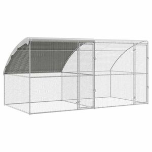vidaXL Cage à poules Argent 400 x 200 x 198.5 cm Acier galvanisé
