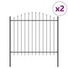 vidaXL Cl&ocirc;ture de jardin 2 pcs Gris 170 x 165 cm
