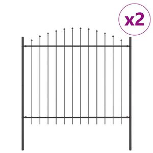 vidaXL Cl&ocirc;ture de jardin 2 pcs Gris 170 x 165 cm