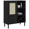 vidaXL Buffet SENJA aspect rotin noir 90x40x112cm bois massif de pin
