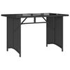 vidaXL Table de jardin avec dessus en verre noir 110x68x70 poly rotin