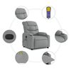 vidaXL Fauteuil de massage inclinable gris clair tissu