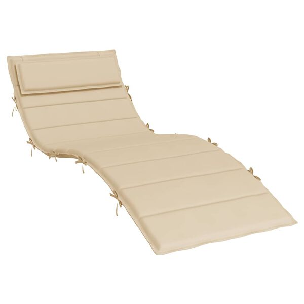 vidaXL Coussin de chaise longue beige 180x60x4 cm tissu oxford