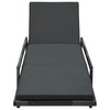 vidaXL Chaise longue avec coussin R&eacute;sine tress&eacute;e Gris
