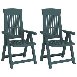 vidaXL Chaises inclinables de jardin lot de 2 vert PP