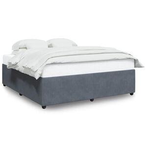 vidaXL Cadre de lit sans matelas gris foncé king velours
