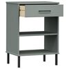 vidaXL Armoire console avec pieds en m&eacute;tal Gris Bois pin massif OSLO