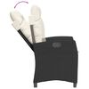 vidaXL Chaise inclinable de jardin avec coussins noir r&eacute;sine tress&eacute;e
