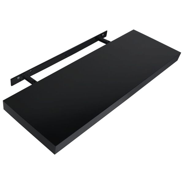 vidaXL &Eacute;tag&egrave;res murales flottantes 2 pcs Noir 80x20x3,8 cm
