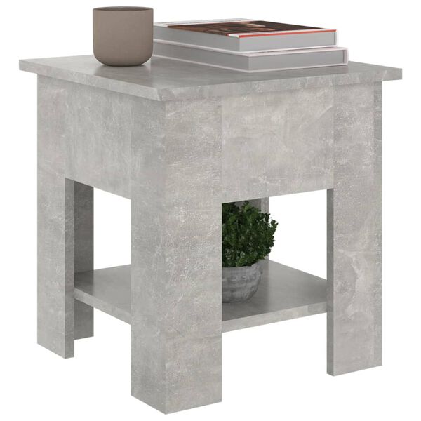 vidaXL Table basse gris béton 40x40x42 cm bois d'ingénierie