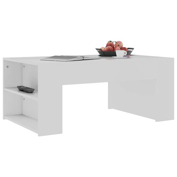 vidaXL Table basse blanc 100x60x42 cm bois d'ing&eacute;nierie