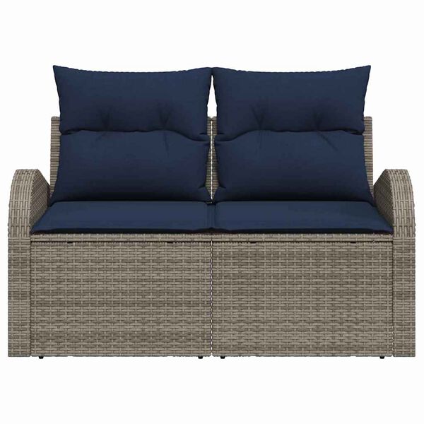 vidaXL Canap&eacute; de jardin Gris 124 x 62 x 85cm polyrotin