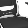 vidaXL Chaise de jeu avec repose-pied Noir et blanc Tissu