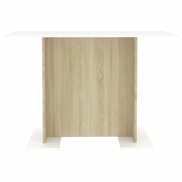 vidaXL Table à manger blanc et chêne sonoma bois ingénierie