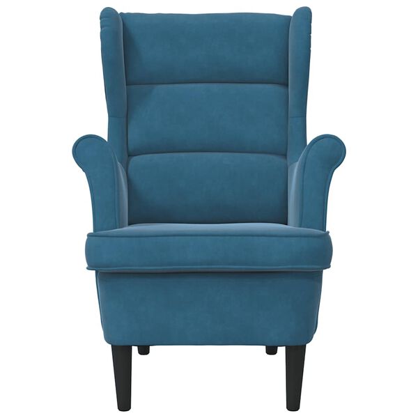 vidaXL Fauteuil bleu velours