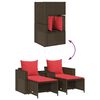 vidaXL Salon de jardin 5 pcs avec coussins empilable marron polyrotin