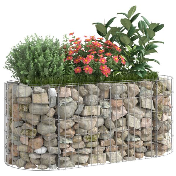 vidaXL Lit sur&eacute;lev&eacute; &agrave; gabion Fer galvanis&eacute; 120x50x50 cm