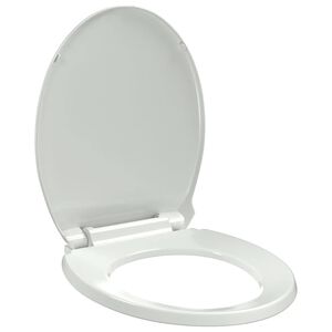vidaXL Abattant WC &agrave; fermeture en douceur Blanc Ovale