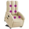 vidaXL Fauteuil inclinable de massage &eacute;lectrique cr&egrave;me tissu