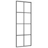 vidaXL Porte coulissante Aluminium et verre ESG 76x205 cm Noir