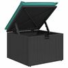 vidaXL Ensemble de canap&eacute; de jardin 5 pcs Noir et turquoise Poly rotin