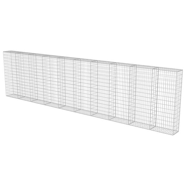 vidaXL Mur &agrave; gabion avec couvercles Acier galvanis&eacute; 600x30x150 cm