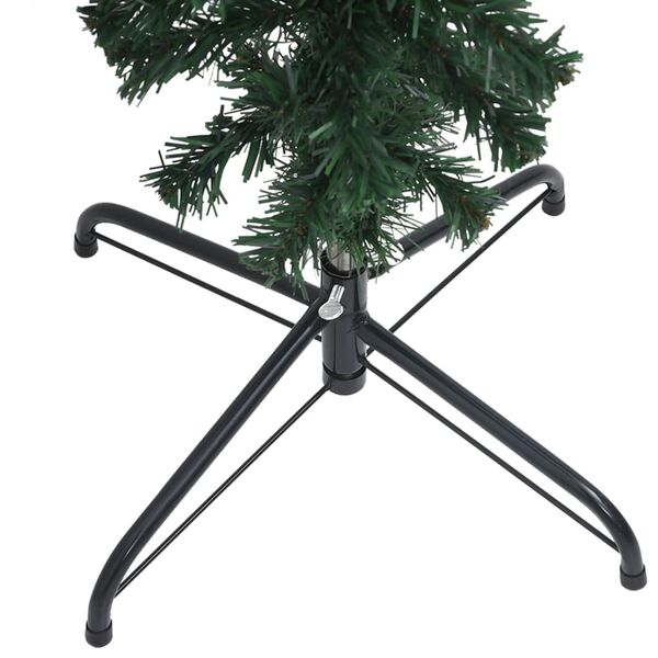 vidaXL Arbre de No&euml;l artificiel renvers&eacute; pr&eacute;-&eacute;clair&eacute; vert 210 cm