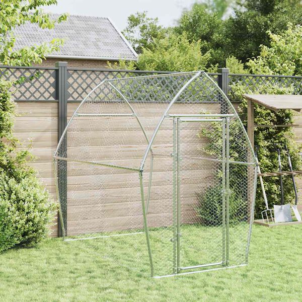 vidaXL Cage pour poules argenté 200x105x182 cm acier galvanisé