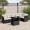 vidaXL Salon de jardin 7 pcs avec coussins noir r&eacute;sine tress&eacute;e