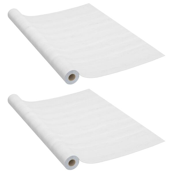 vidaXL Films autoadh&eacute;sifs pour meubles 2 pcs Bois blanc 500x90 cm PVC