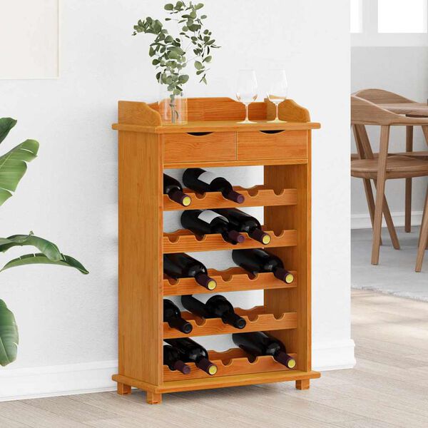 vidaXL Étagère à vin Marron 90 x 60 x 30 cm Bois massif en pin